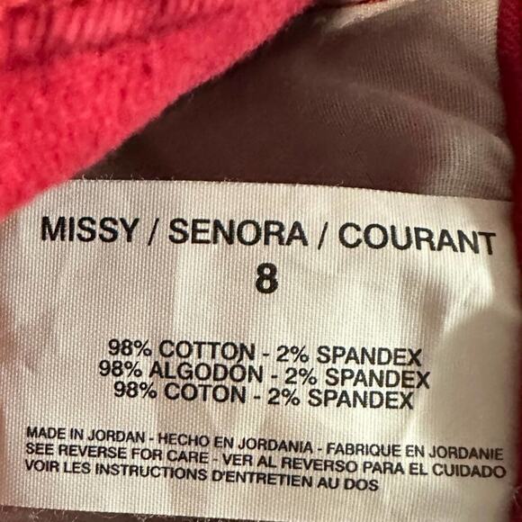 BANDOLINO Jeans Womens Size 8 Caroline Slim Straight Red - Picture 6 of 8